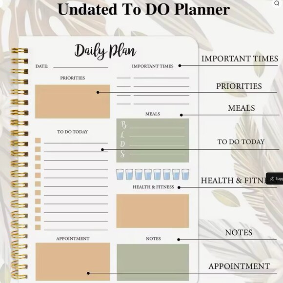 Versatile Undated Planner: Your All-in-One Tool for Priorities, Meal Planning, - Picture 4 of 6